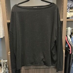 All saints boat neck Black Long Sleeve cotton Top